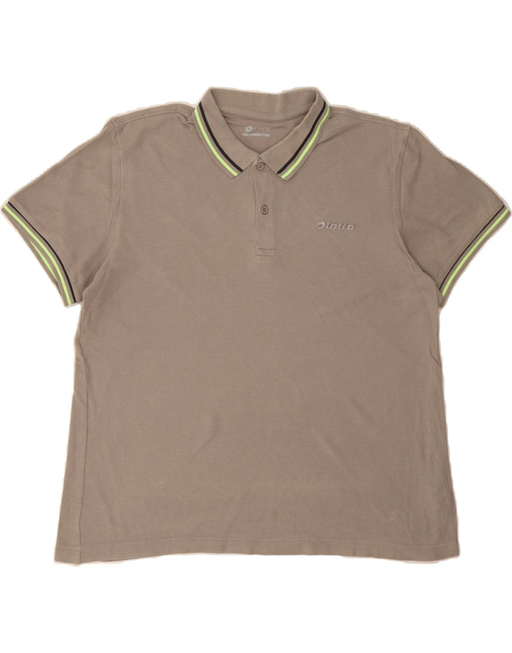 LOTTO Mens Polo Shirt XL Grey Cotton Vintage Lotto and Second-Hand Lotto from Messina Hembry 