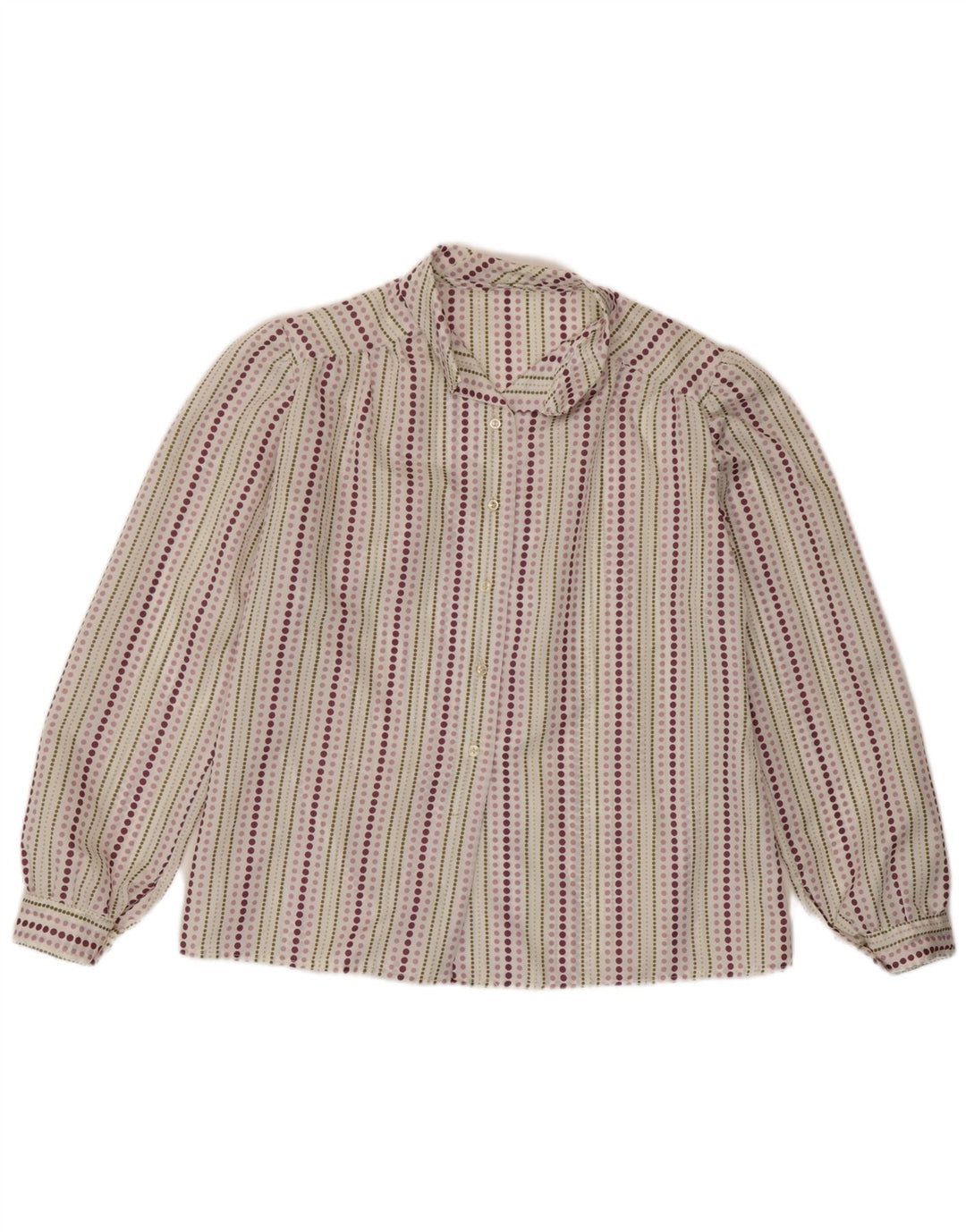 Camisa feminina vintage UK 14 média listrada multicolorida