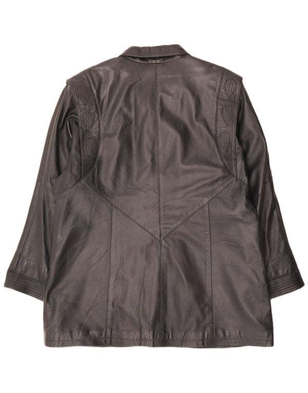 Casaco de couro feminino S&A EU 50 3XL verde