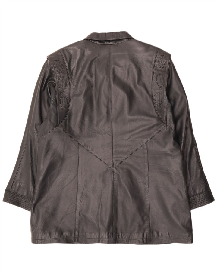 Casaco de couro feminino S&A EU 50 3XL verde