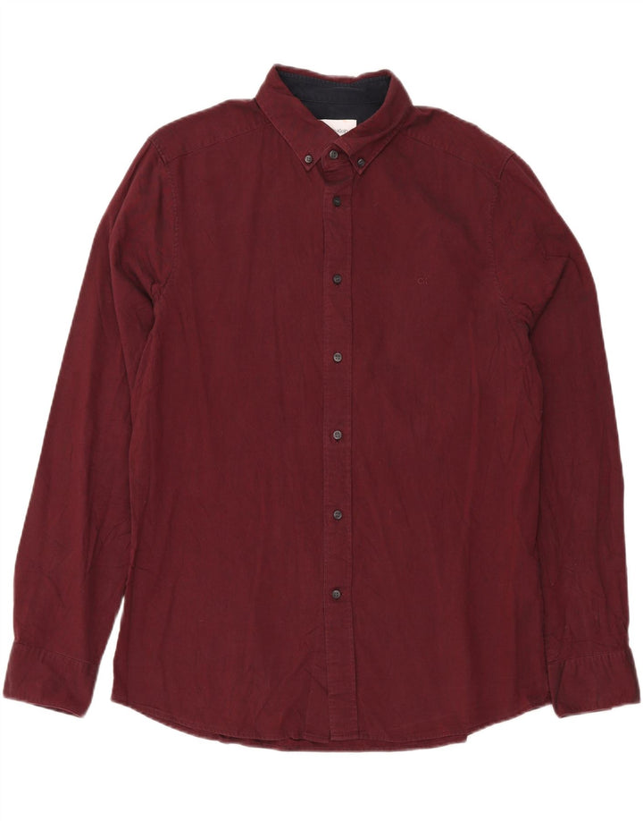 Camisa justa masculina CALVIN KLEIN grande marrom
