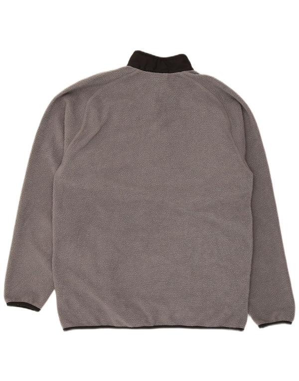 Puma Mens Zip Neck Fleece Jumper Médio Cinza Colourblock Poliéster