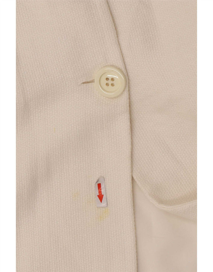 Jaqueta Blazer Feminina Massimo Dutti Crop 2 Botões EU 38 Médio Branco