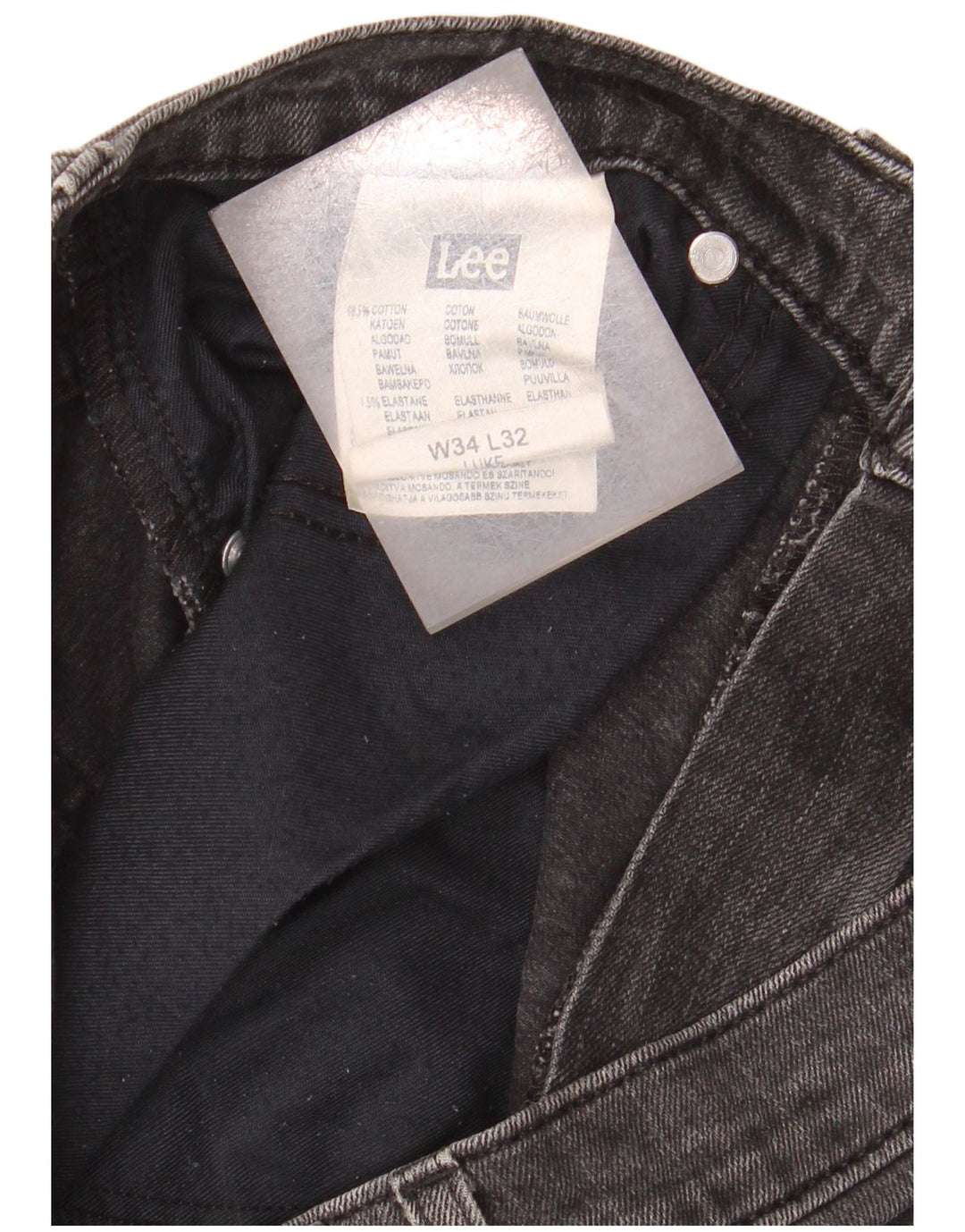 Lee Mens Luke Distressed Slim Jeans W34 L32 Algodão Preto