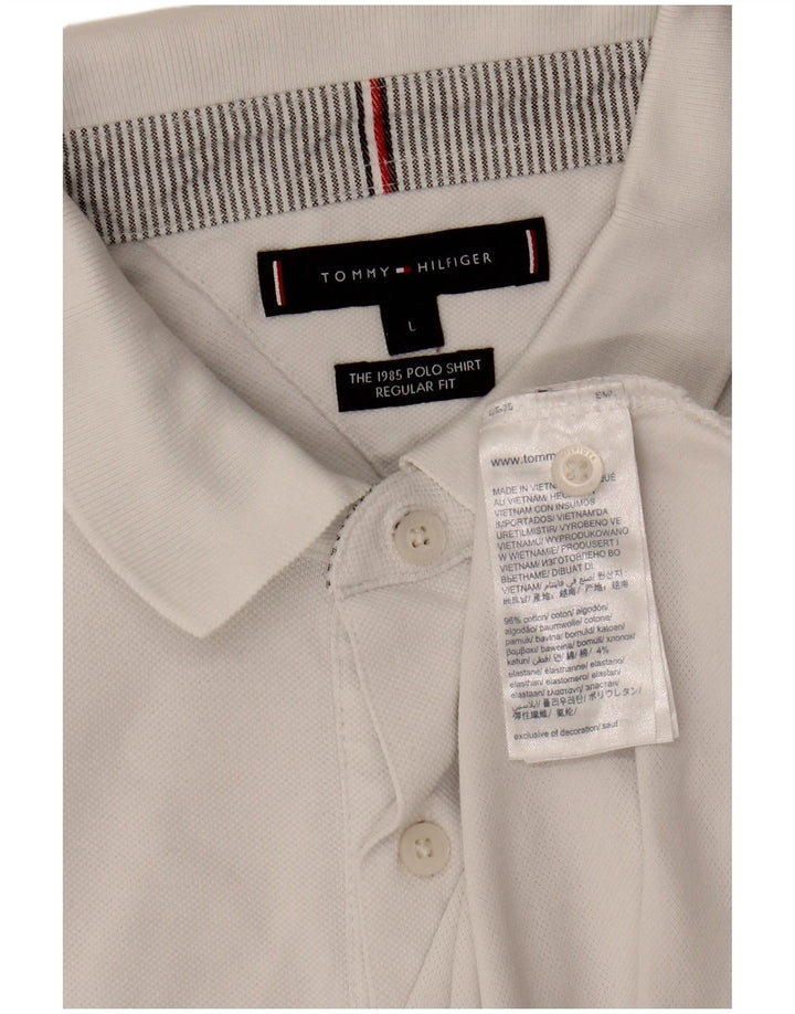 Camisa polo masculina TOMMY HILFIGER regular fit grande algodão branco