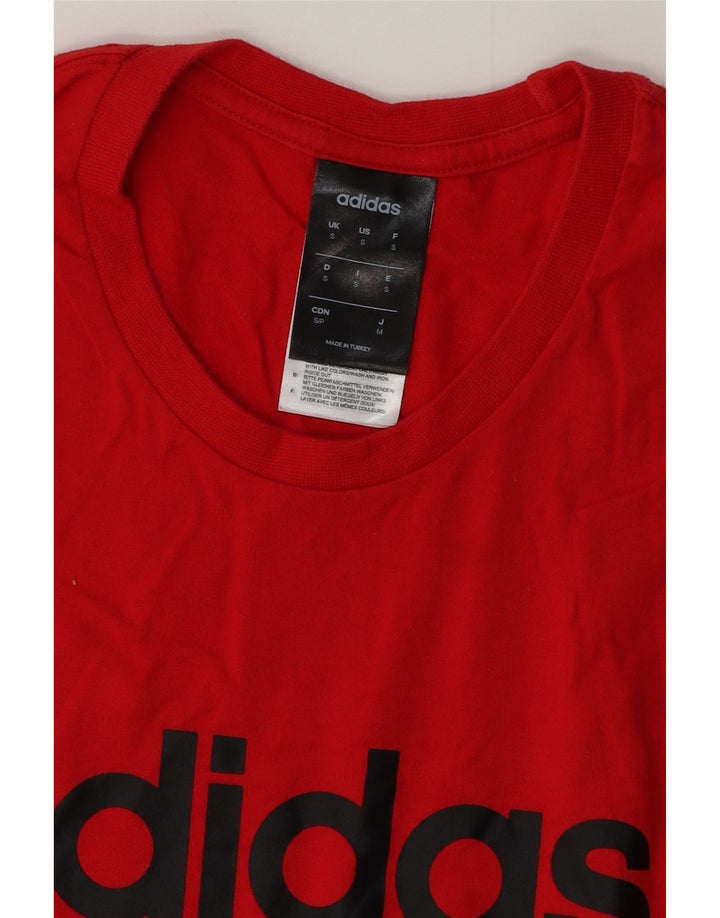 ADIDAS Mens Graphic T-Shirt Top Pequeno Algodão Vermelho
