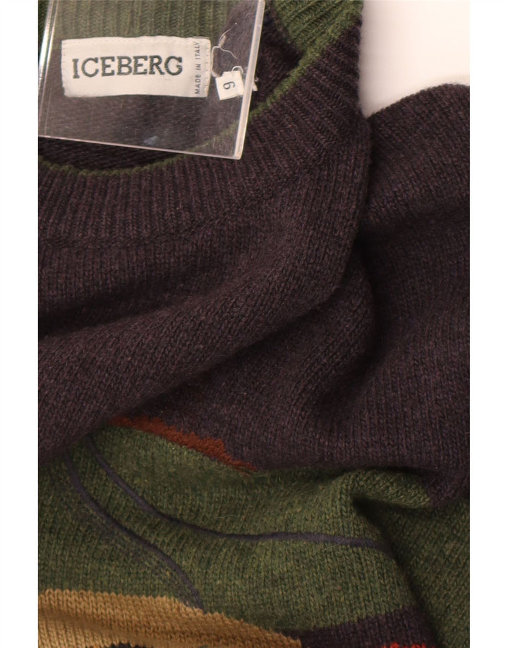 Suéter masculino Iceberg com gola redonda e lã cinza retrô