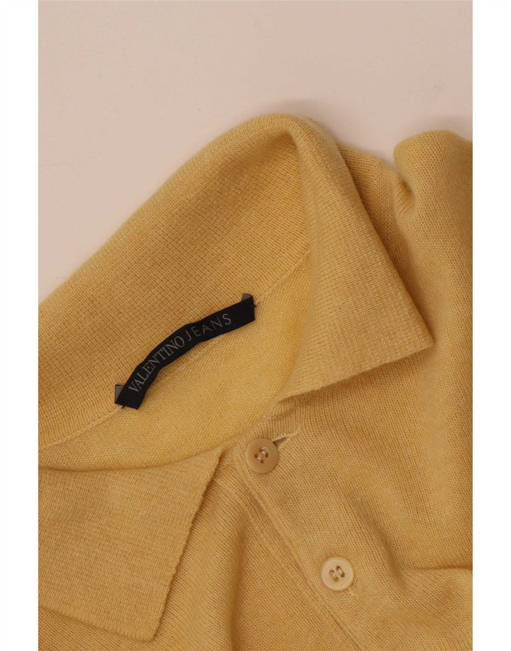 Suéter masculino Valentino com gola polo e amarelo médio