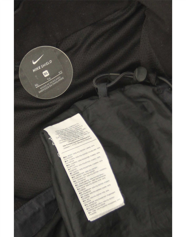 Jaqueta de chuva masculina Nike com capuz UK 42 XL poliéster preto