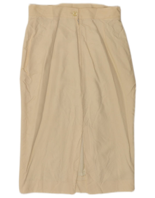 Saia midi feminina de cintura alta Byblos IT 44 médio W28 bege viscose
