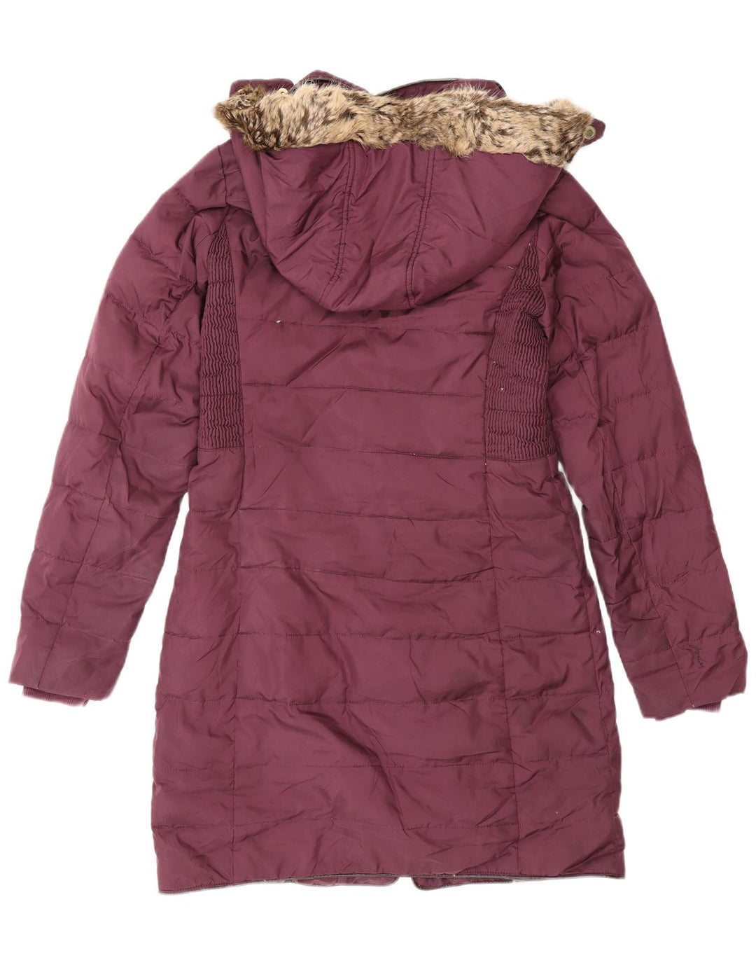 Casaco acolchoado com capuz feminino Joules UK 8 poliéster pequeno Borgonha