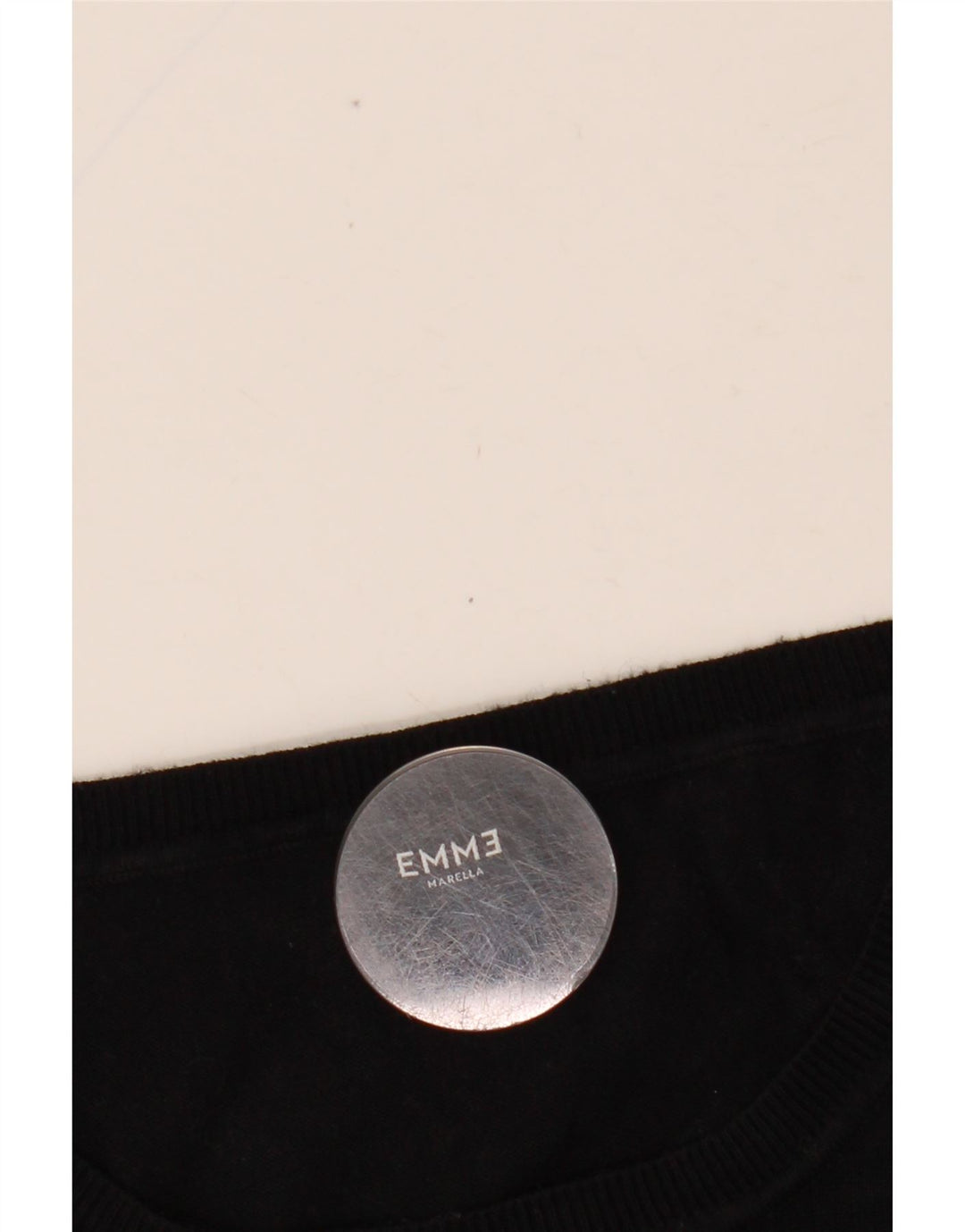 MARELLA Suéter feminino de manga curta com gola canoa Reino Unido 8 pequeno preto