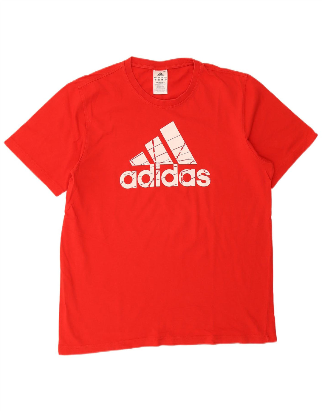 Adidas Mens Graphic T-Shirt Top Grande Algodão Vermelho