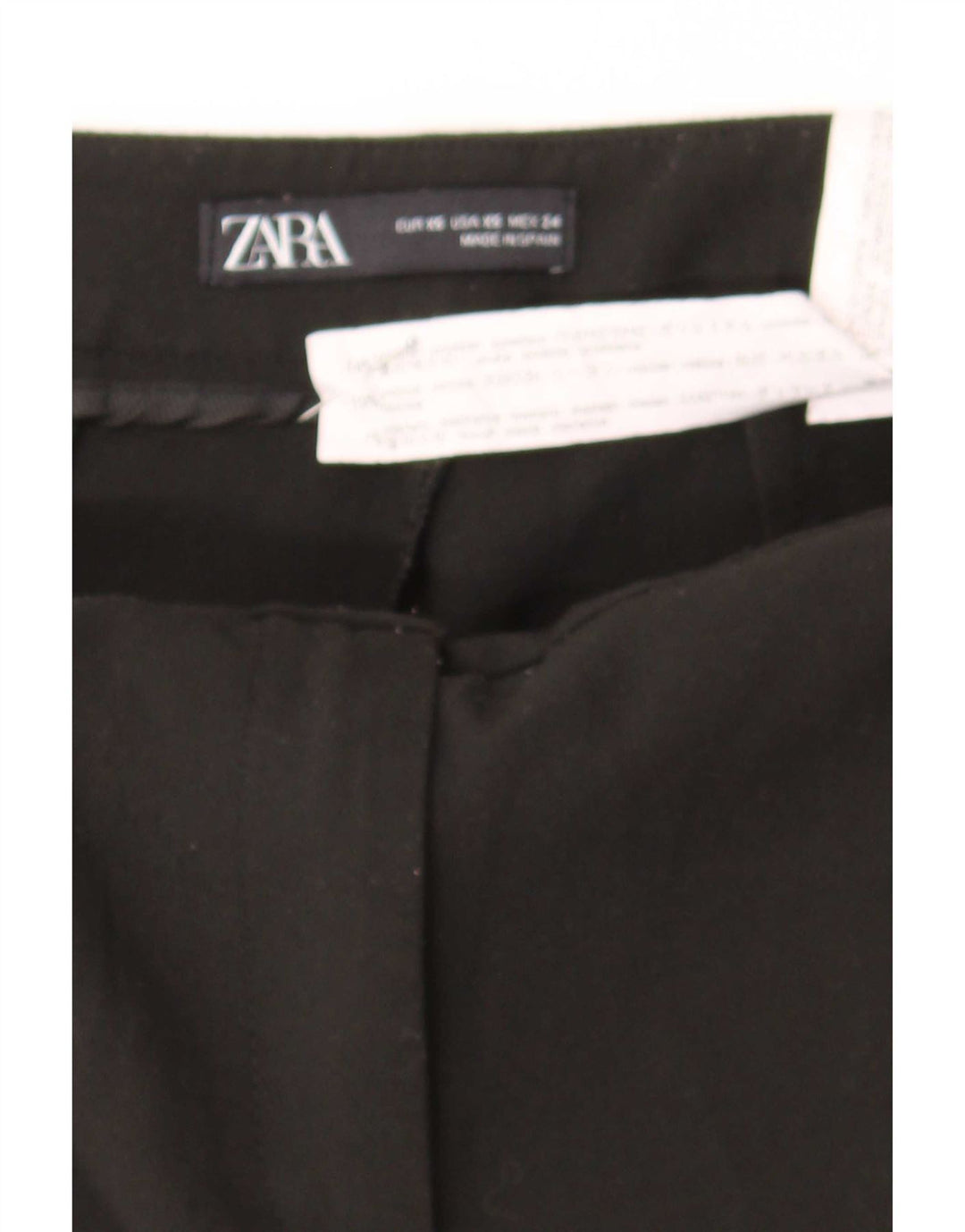 Calça feminina casual slim Zara XS 24 L23 poliéster preto