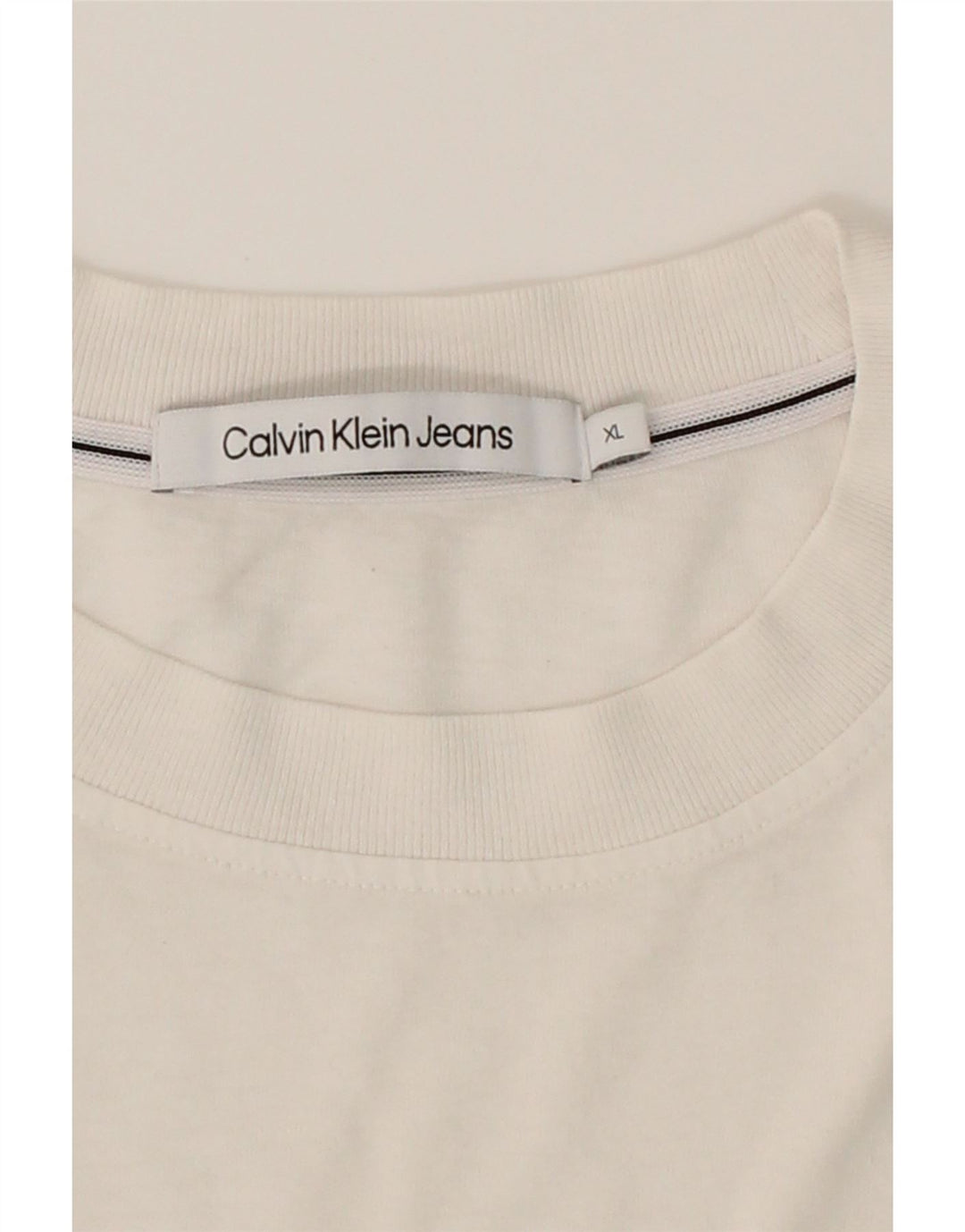 CALVIN KLEIN JEANS Mens T-Shirt Top XL White Cotton Vintage Calvin Klein Jeans and Second-Hand Calvin Klein Jeans from Messina Hembry 