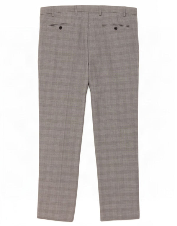 Calça Chino Masculina Marks & Spencer Regular Fit W40 L31 Cinza Xadrez