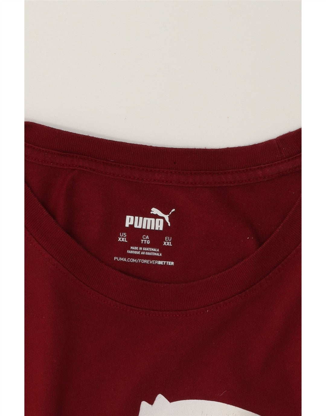 PUMA Mens Graphic T-Shirt Top 2XL Burgundy Cotton Vintage Puma and Second-Hand Puma from Messina Hembry 