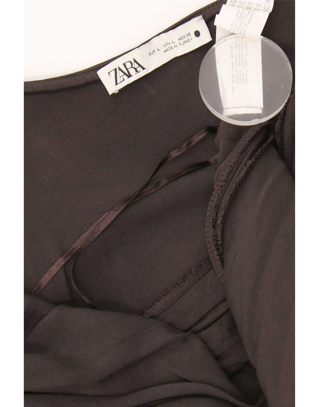 Vestido slip feminino Zara Reino Unido 16 grande viscose marrom