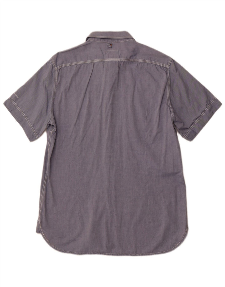 Camisa masculina de manga curta G-Star grande algodão azul