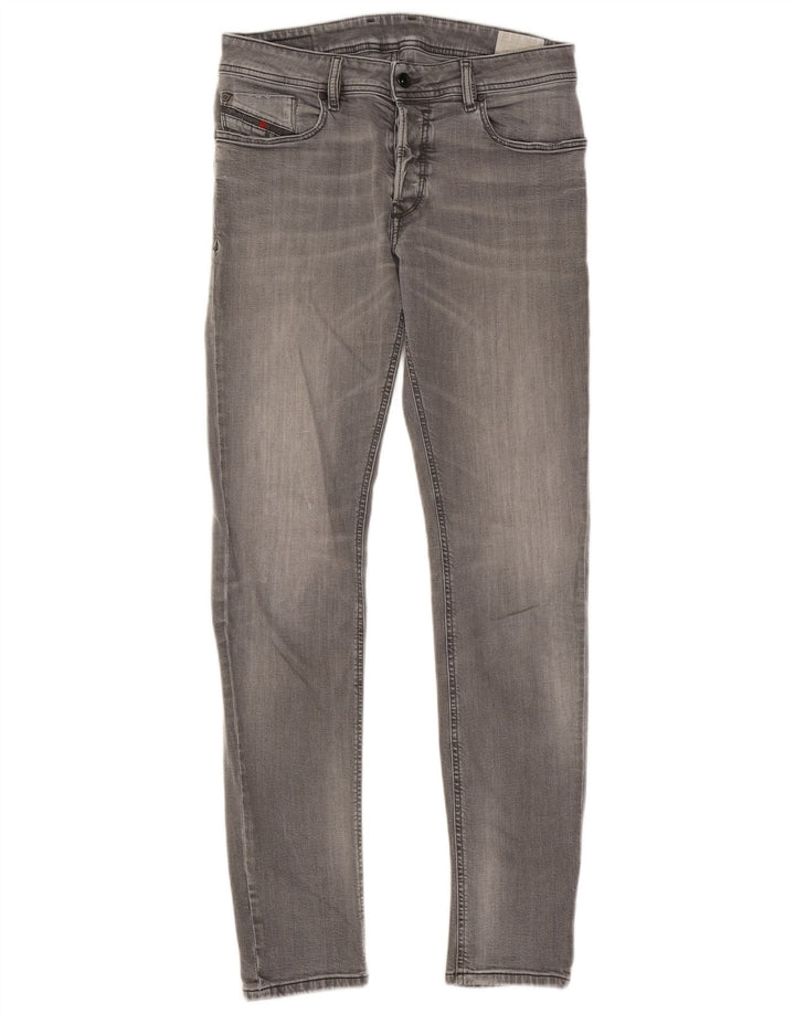 Diesel Mens Sleenker Slim Jeans W32 L32 Cinza Algodão
