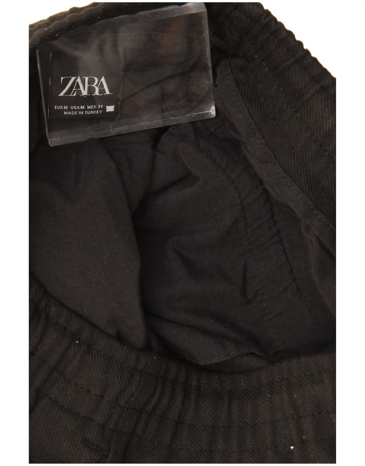 ZARA Calça feminina justa cortada média W28 L23 preta