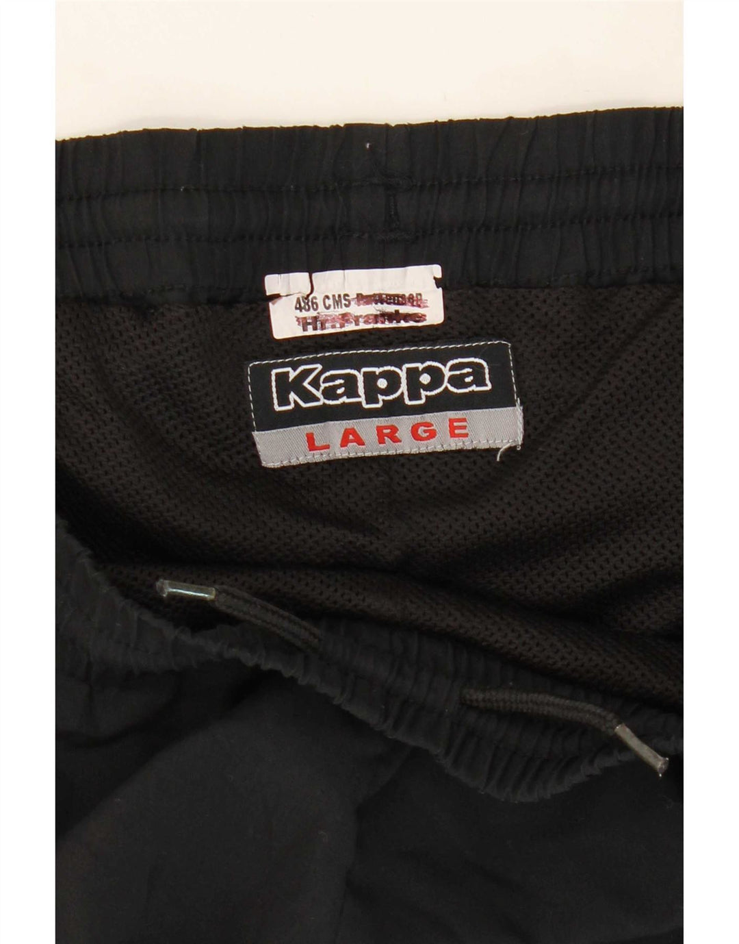 Calça de treino masculina Kappa grande poliéster preto