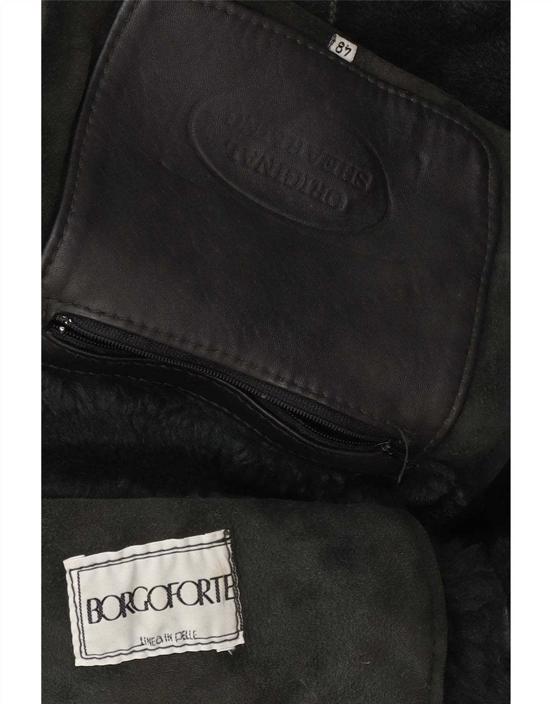 Jaqueta masculina vintage Shearling IT 48 verde médio