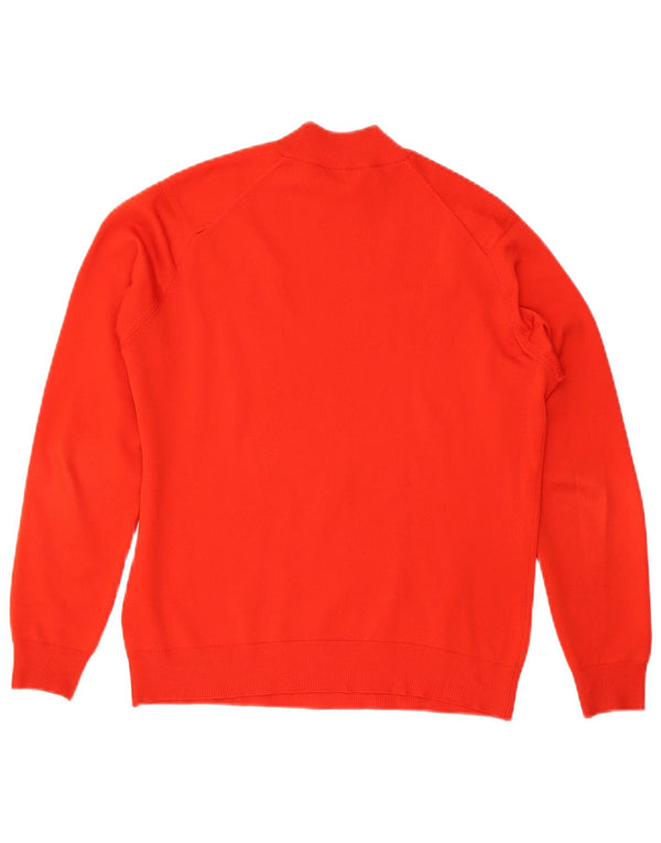 Suéter feminino vintage com gola tartaruga, poliéster vermelho médio UK 14