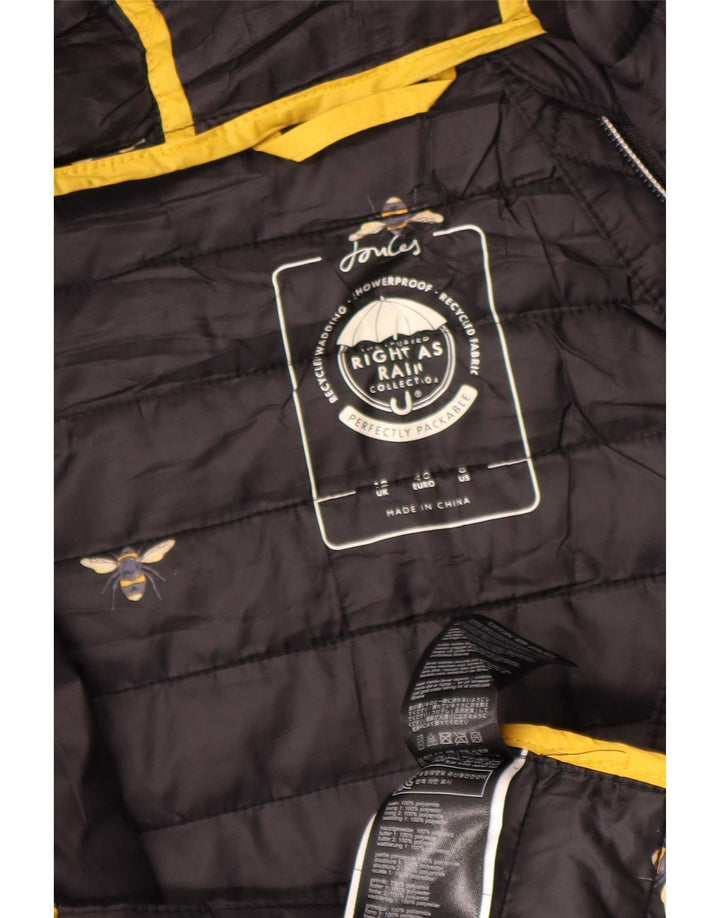 Joules Casaco masculino acolchoado com capuz UK 12 médio preto poliamida