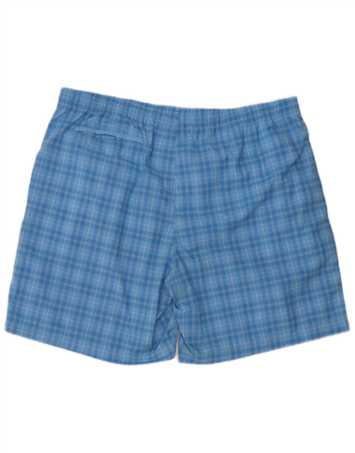 Shorts de natação masculino Adidas 2XL poliéster xadrez azul