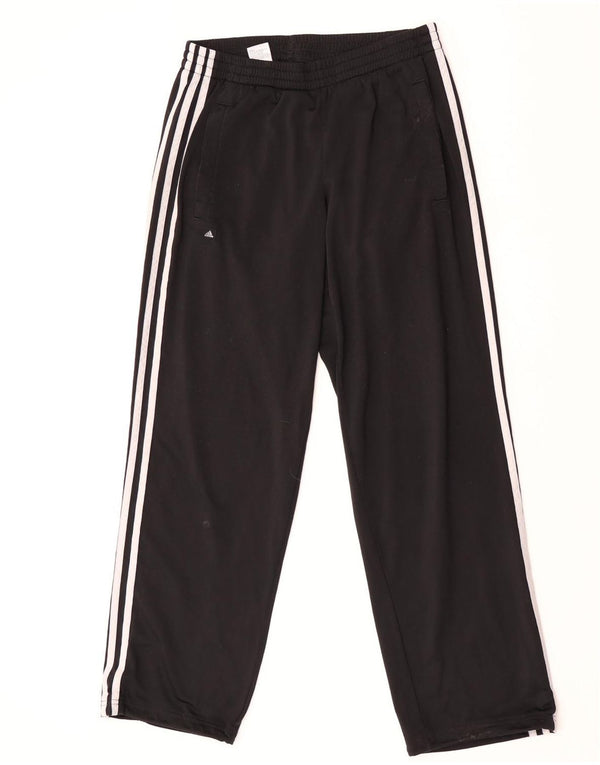 Calças de treino masculinas Adidas UK 38/40 poliéster preto médio