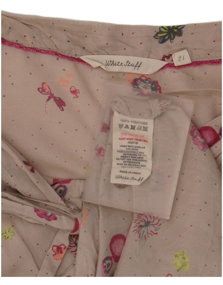 Blusa feminina White Stuff UK 12 Viscose floral bege médio