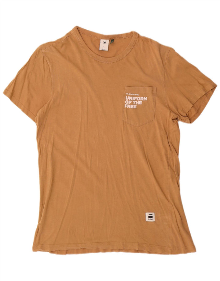 Camiseta gráfica masculina G-Star Top grande marrom
