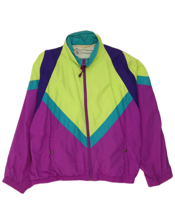 Jaqueta de chuva masculina vintage UK 46 3XL Colorblock multicolorido