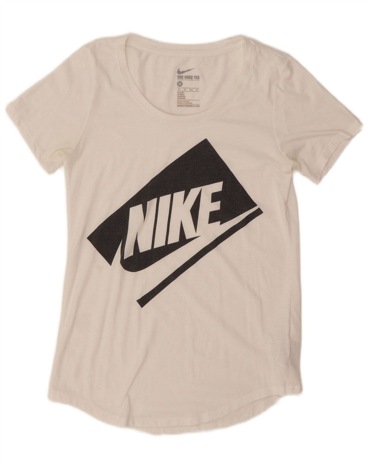 Camiseta Nike Feminina Oversized Graphic Top UK 6 XS Poliéster Branco