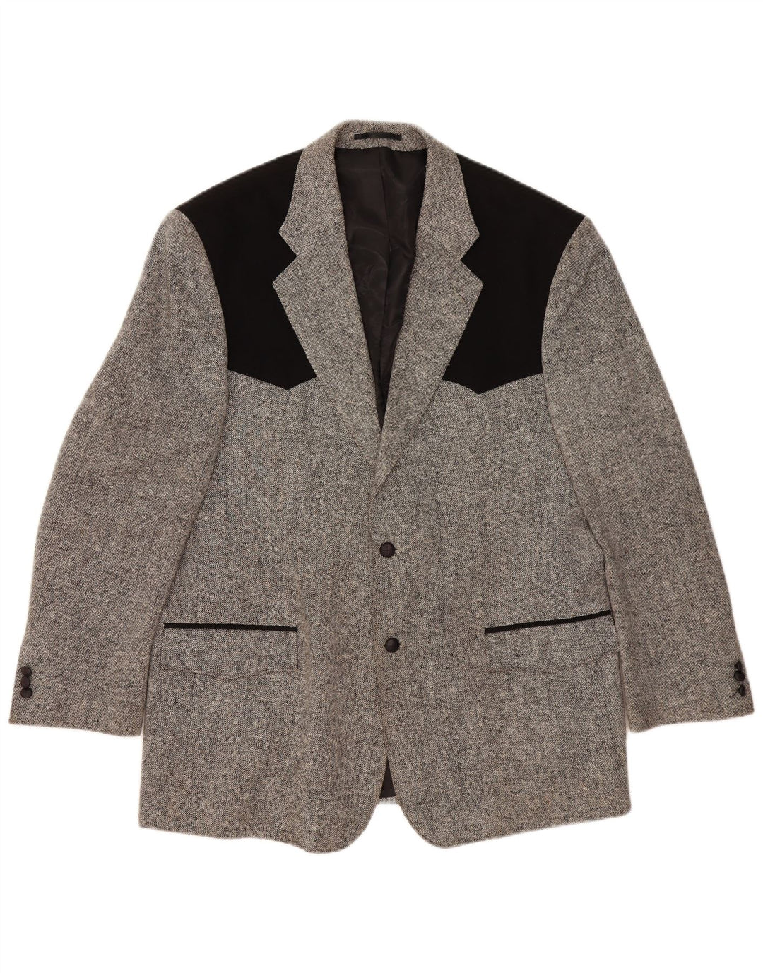 Jaqueta blazer masculina STOCKERPOINT com 2 botões UK 44 2XL cinza colorblock lã