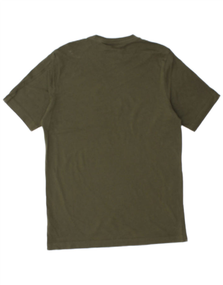 ADIDAS Mens T-Shirt Top Pequeno Algodão Cáqui