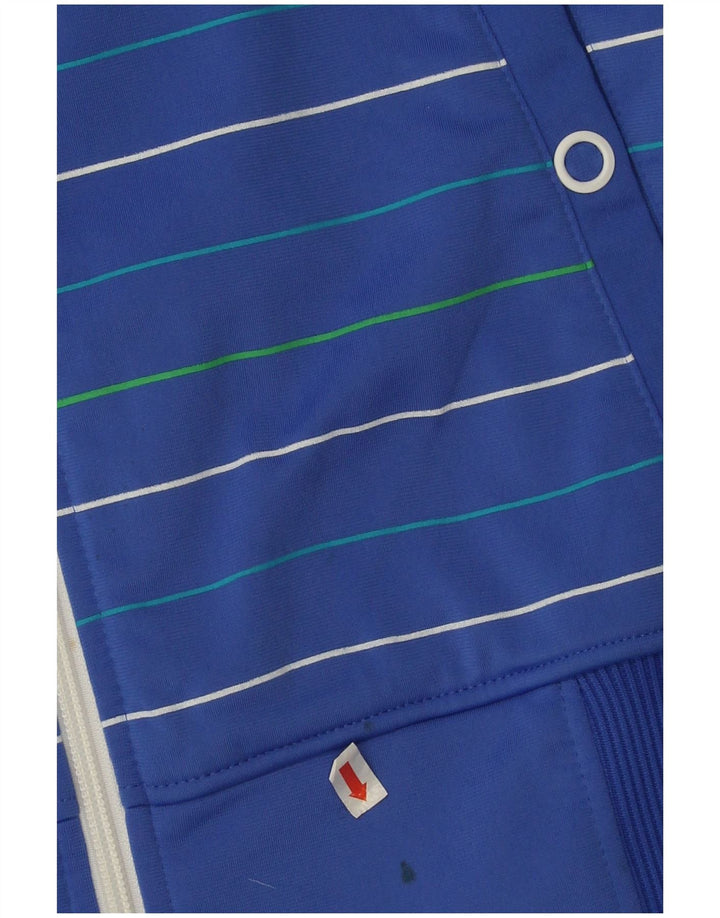 Jaqueta Adidas Mens Treino Top Médio Azul Listrado Poliéster