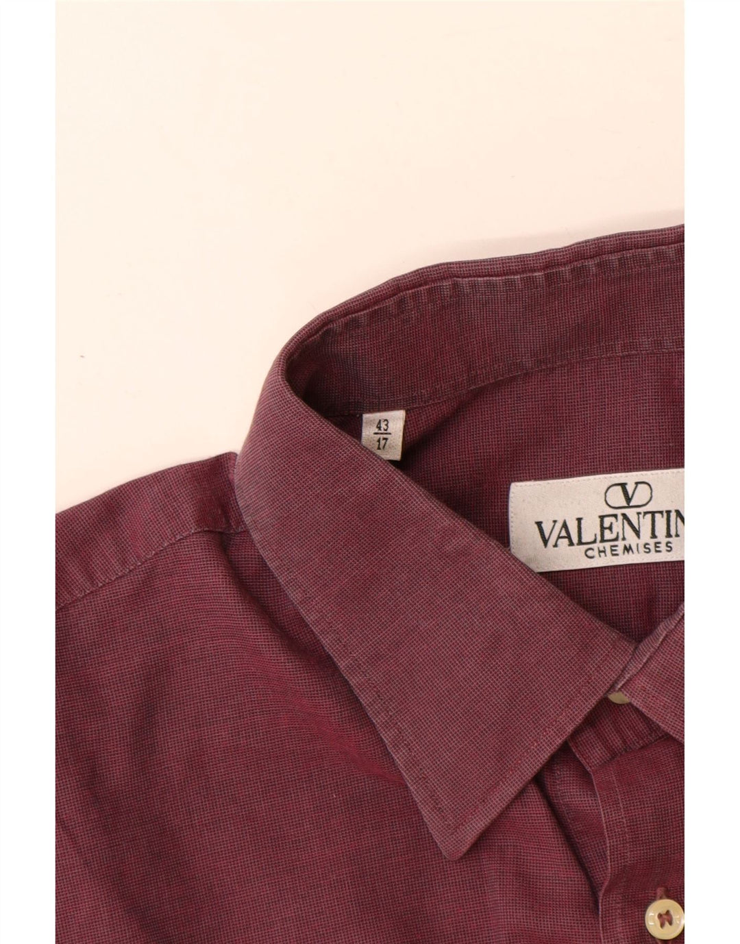 Camisa masculina Valentino tamanho 43 17 XL algodão borgonha