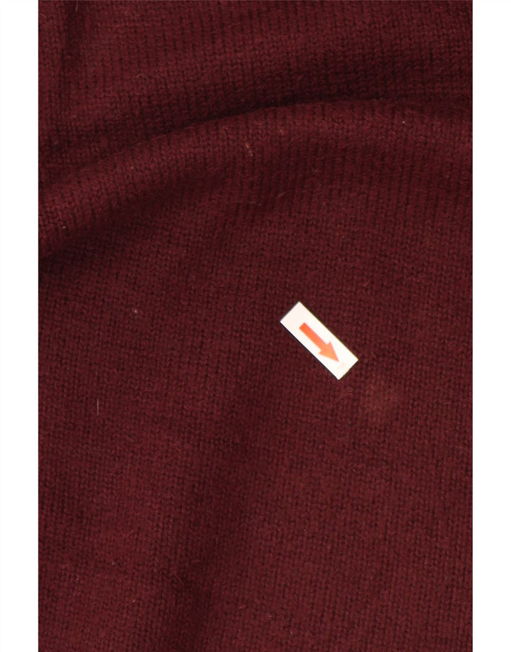 Suéter masculino Zara com decote em V médio Borgonha
