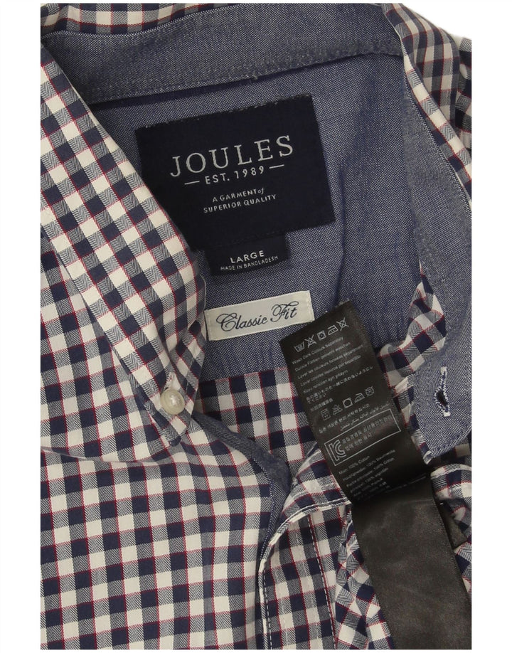 Camisa masculina Joules Classic Fit grande algodão guingão azul marinho