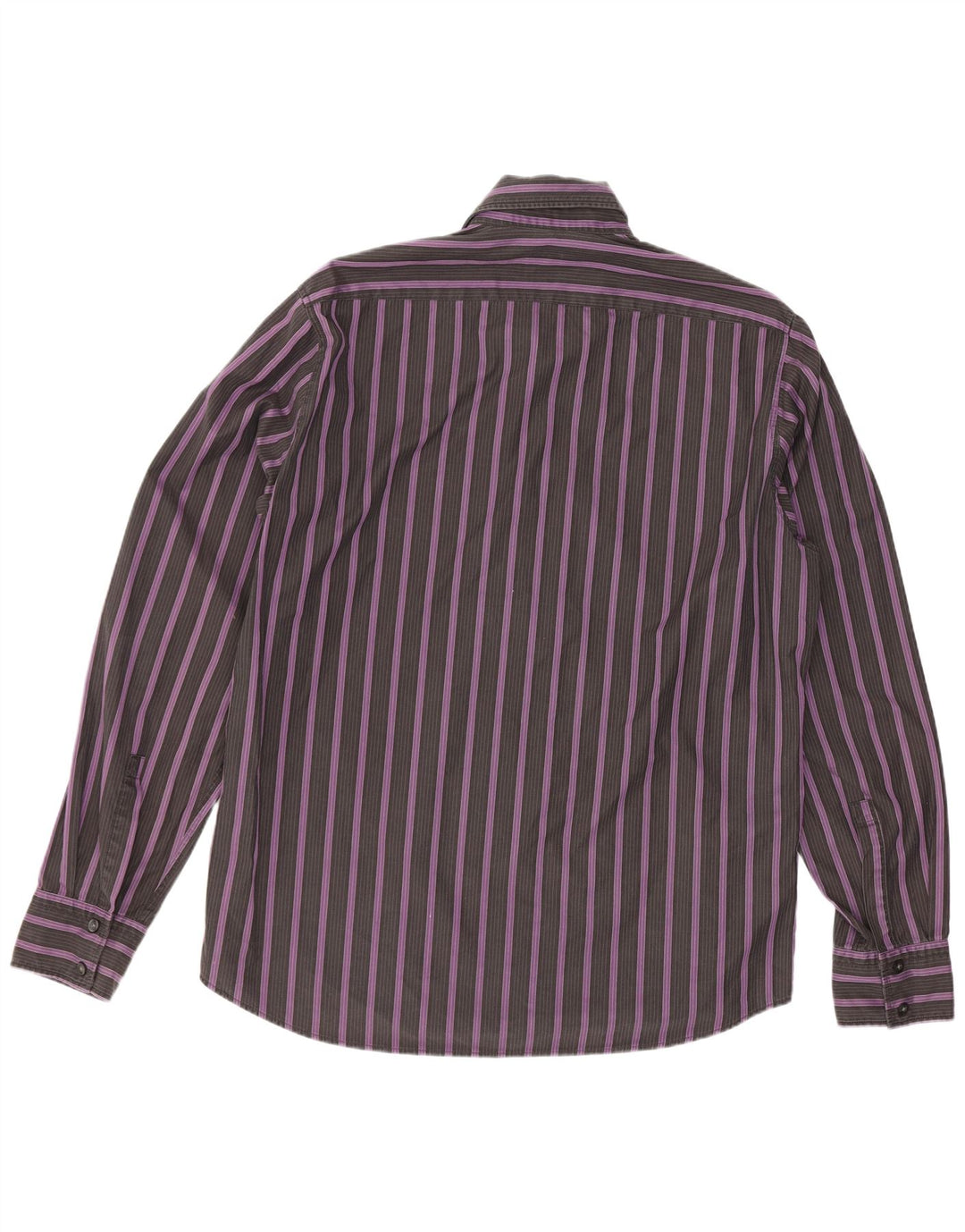 Hugo Boss Mens Classic Fit Camisa Médio Roxo Listrado Algodão