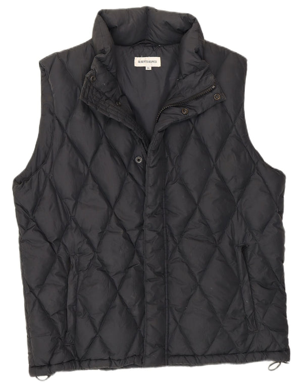 Alberto Aspesi Colete acolchoado masculino UK 42 XL azul marinho
