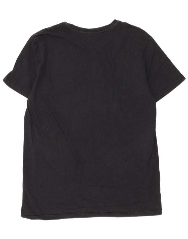 Trussardi Jeans Camiseta masculina gráfica Top XL algodão preto
