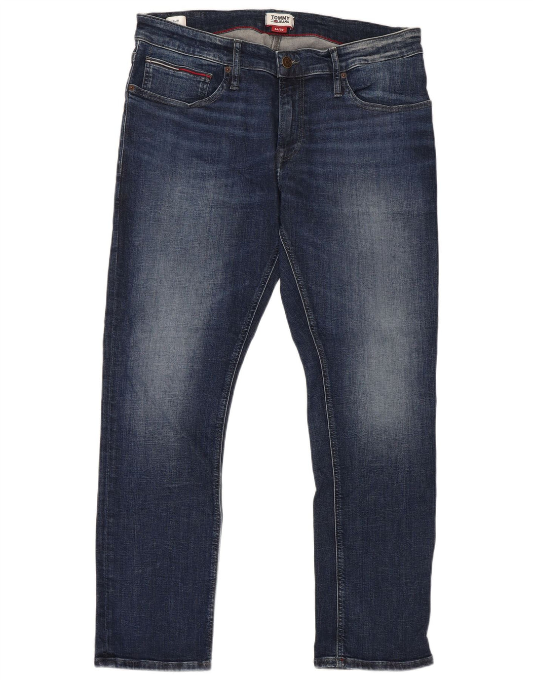Tommy Hilfiger Masculino Slim Jeans W36 L30 Azul Algodão