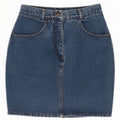 Saia jeans feminina vintage IT 44 médio W26 algodão azul