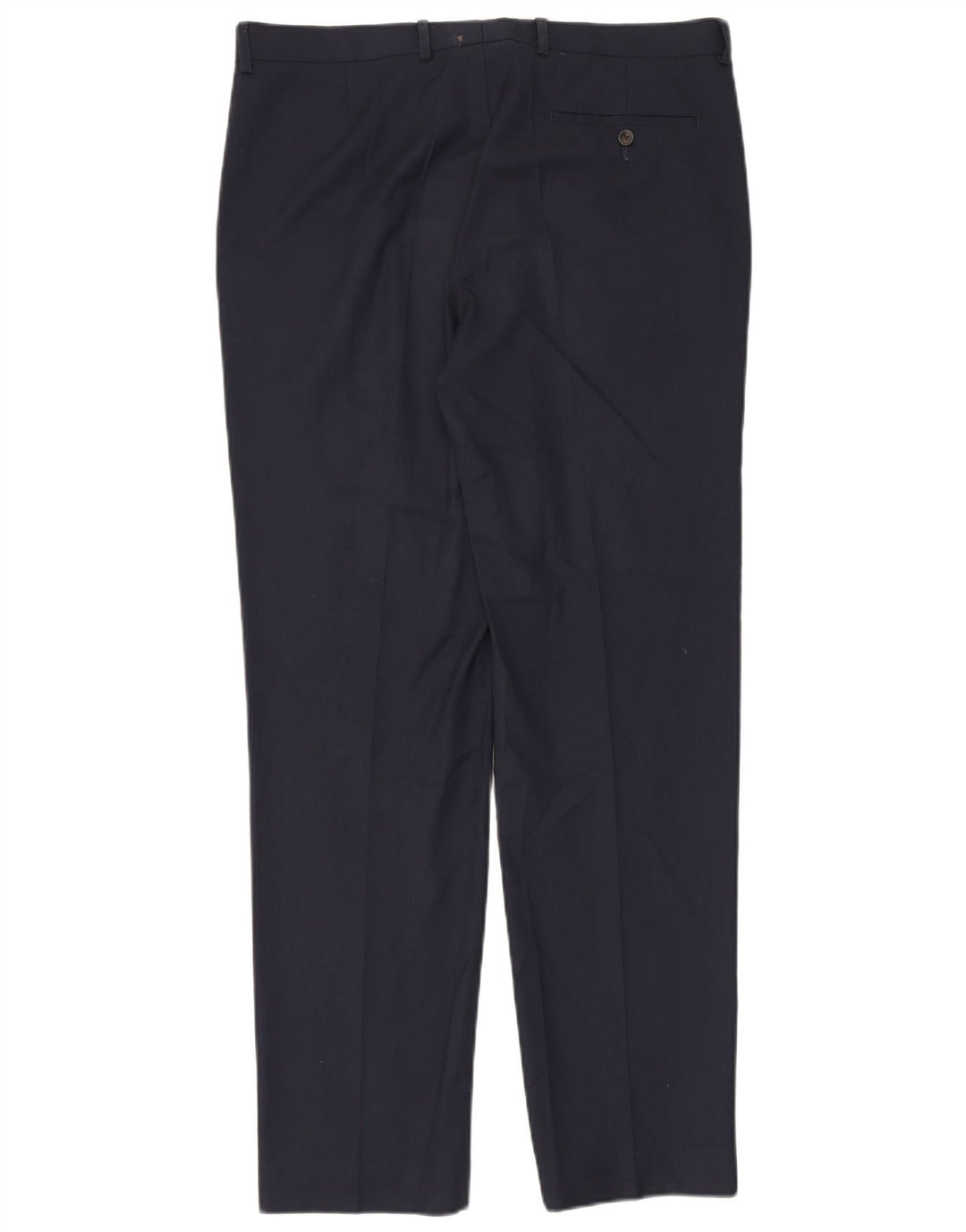 Calça masculina sob medida Marks & Spencer W36 L33 azul marinho poliéster