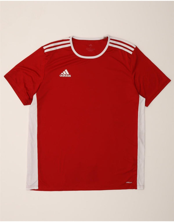 Adidas Mens Aeroready Camiseta Top XL Vermelho Colorblock Poliéster