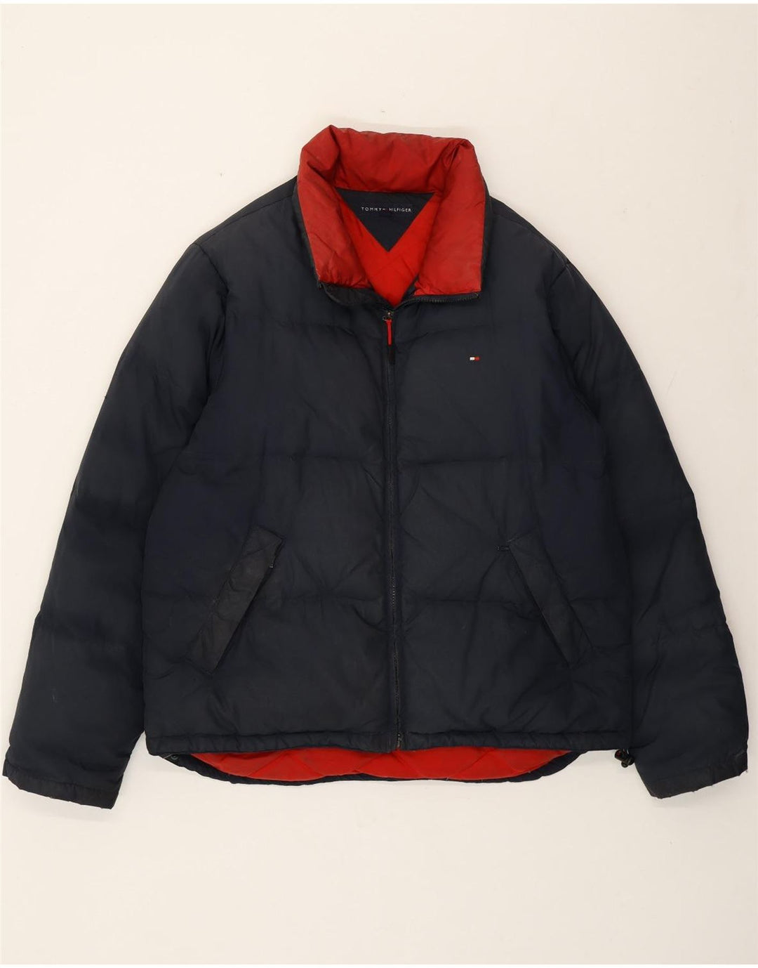 Jaqueta acolchoada masculina Tommy Hilfiger Reino Unido 40 grande nylon azul marinho