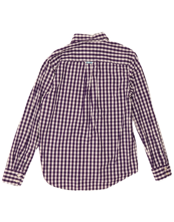 Camisa masculina da Crew Clothing, pequena, roxa, algodão guingão